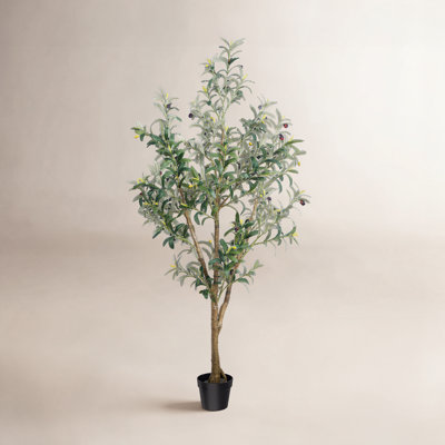 5FT Faux Olive Tree With Fruit And Realistic Leaves For Home Decor