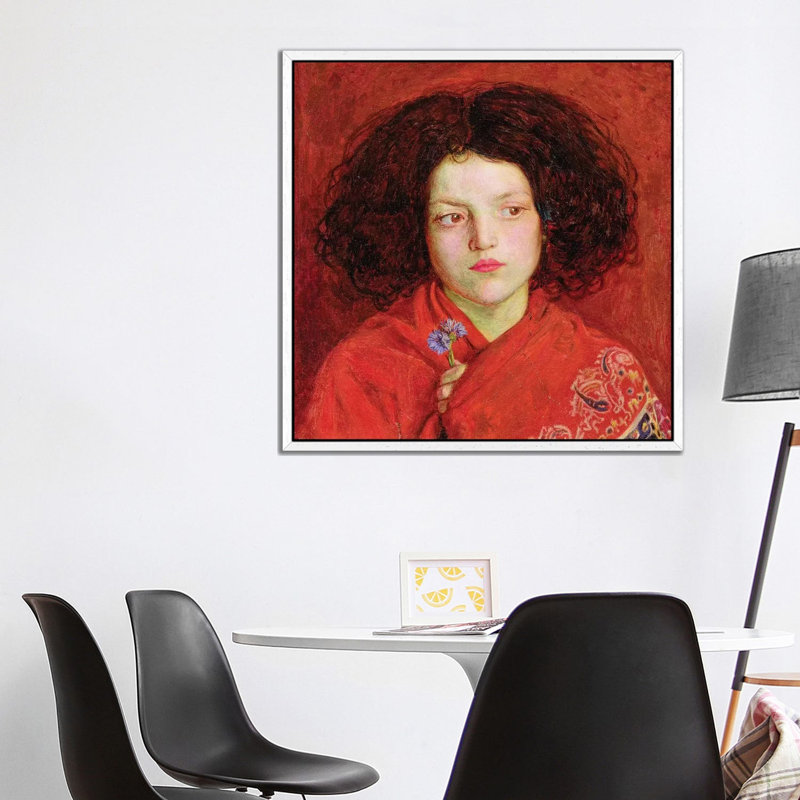 The Irish Girl, 1860 by Ford Madox Brown - Painting on Canvas, White Framed, 93.98cm H x 93.98cm W x 3.81cm D