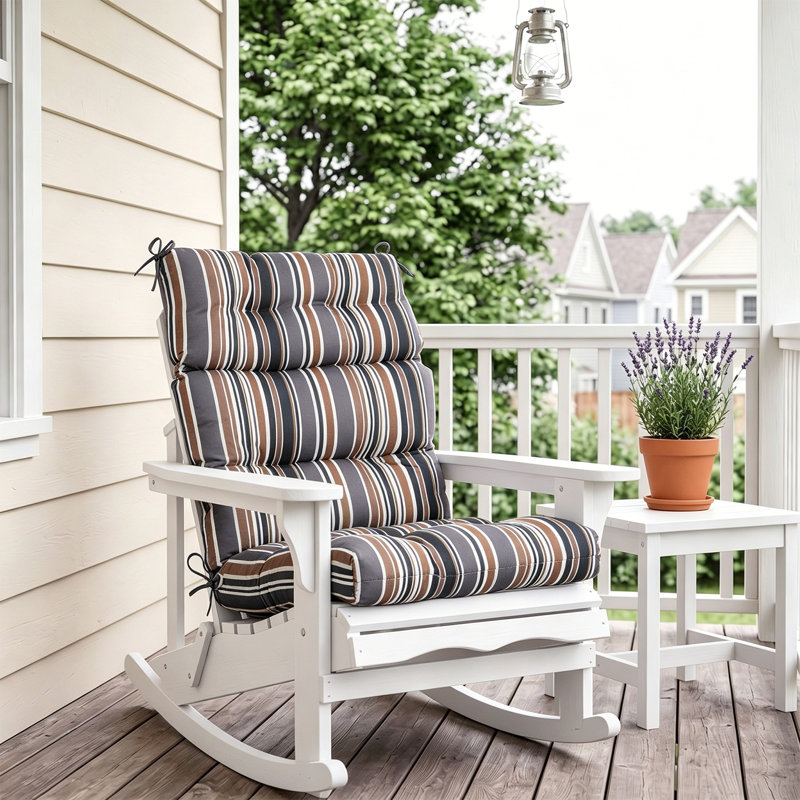 Indoor/Outdoor Seat/Back Cushion, Brown Stripe