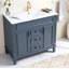 Meuble-lavabo 36 po avec lavabo supérieur, armoire de rangement moderne avec 2 portes à fermeture douce et 2 tiroirs, meuble-lavabo simple