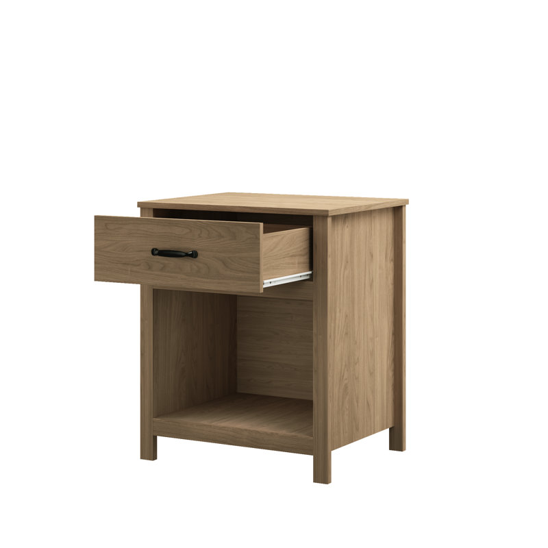 Tables de chevet en bois compactes avec rangement, conception compacte moderne pour la chambre à coucher