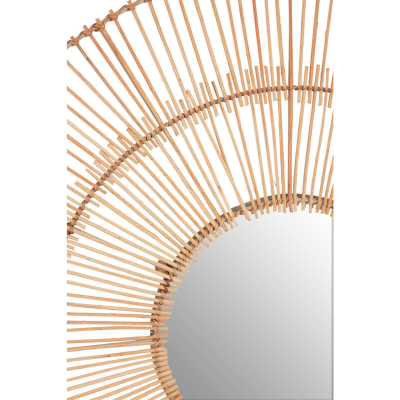 Muflier Rattan Flat Wall Mirror, Natural