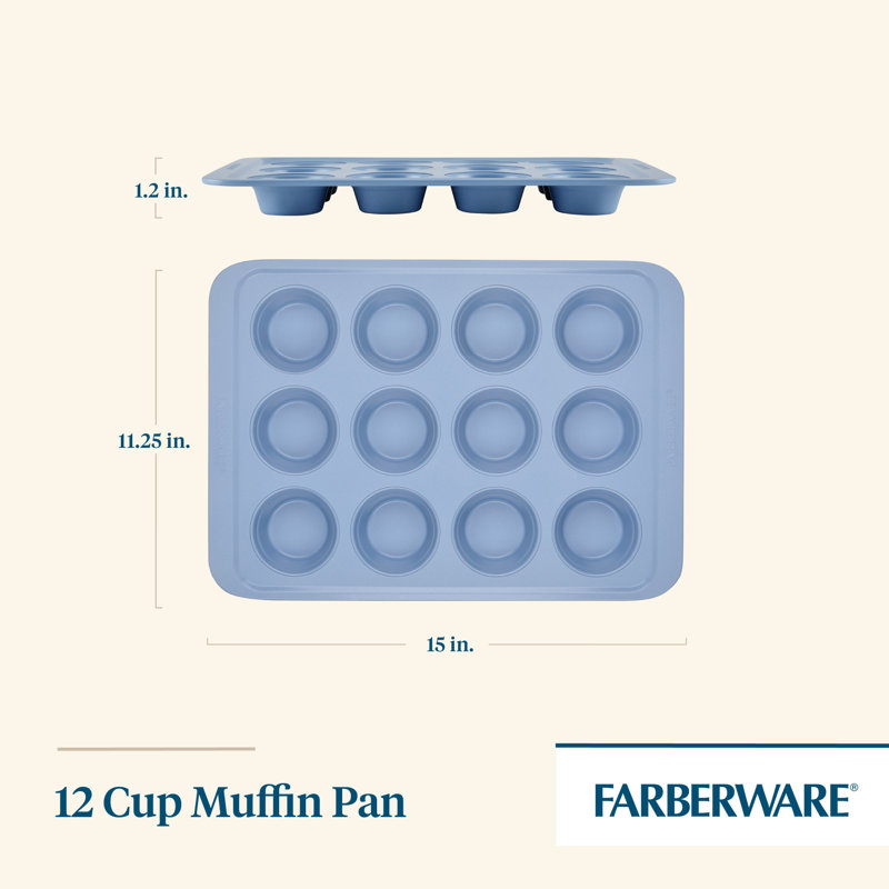 Blue Nonstick 12-Cup Heavy-Duty Muffin Pan