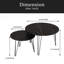 Ensemble de 2 tables basses gigognes rondes de 27,56 po, ensemble de tables de bout gigognes circulaires, plateau de table rond en bois et base en métal robuste pour le salon et la chambre à coucher-2044371468-2044371464