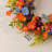 20" Artificial Flowers Spring Summer Wreath for Front Door Porch Decor (Colorful Blue Mixed)
