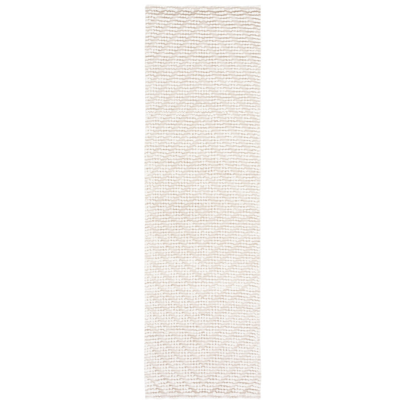 Tapis ivoire en laine / coton tissé à plat Weaverville Natura, Tapis de couloir 2 pi 3 po x 8 pi