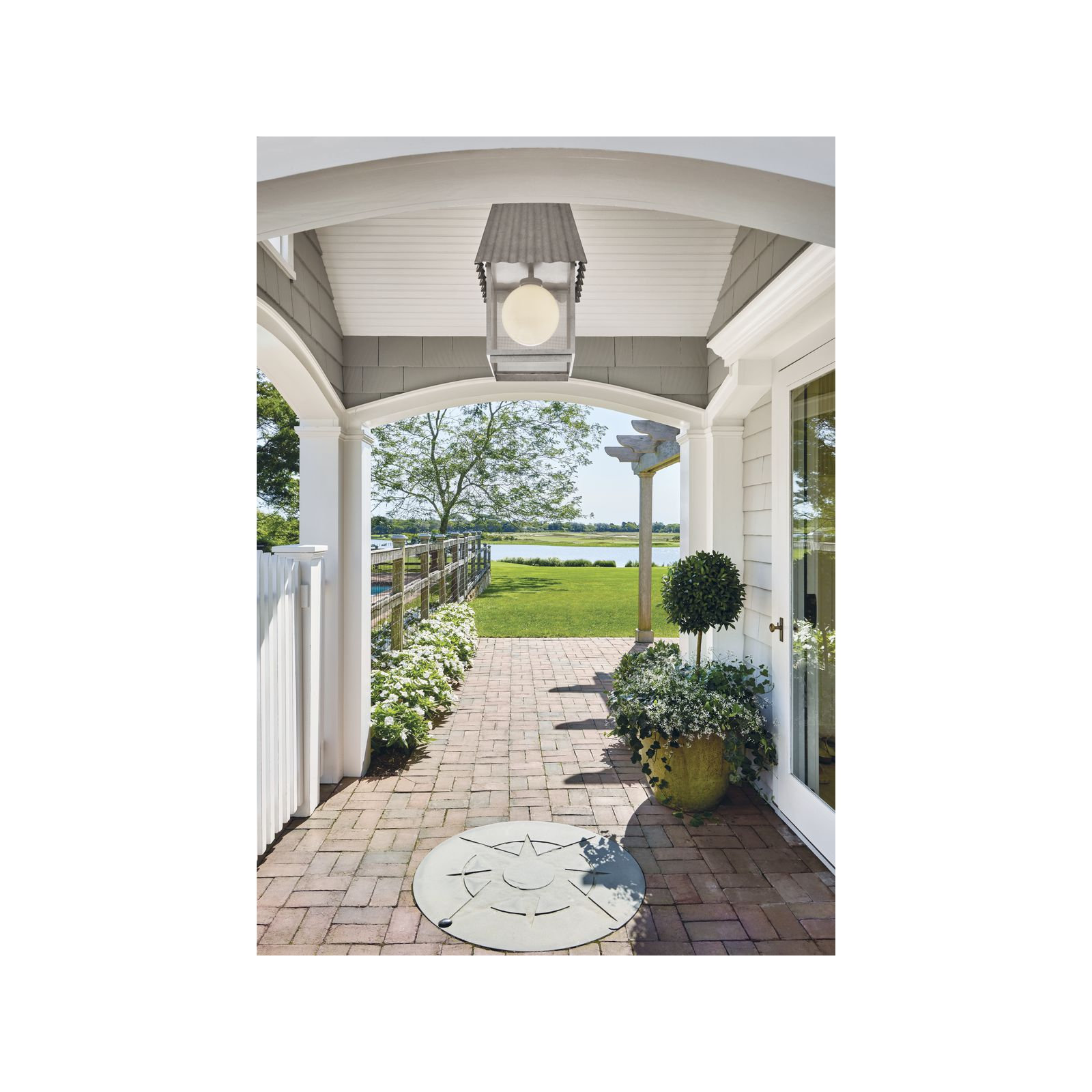 Godin Transparent Outdoor Hanging Lantern, Galvanized