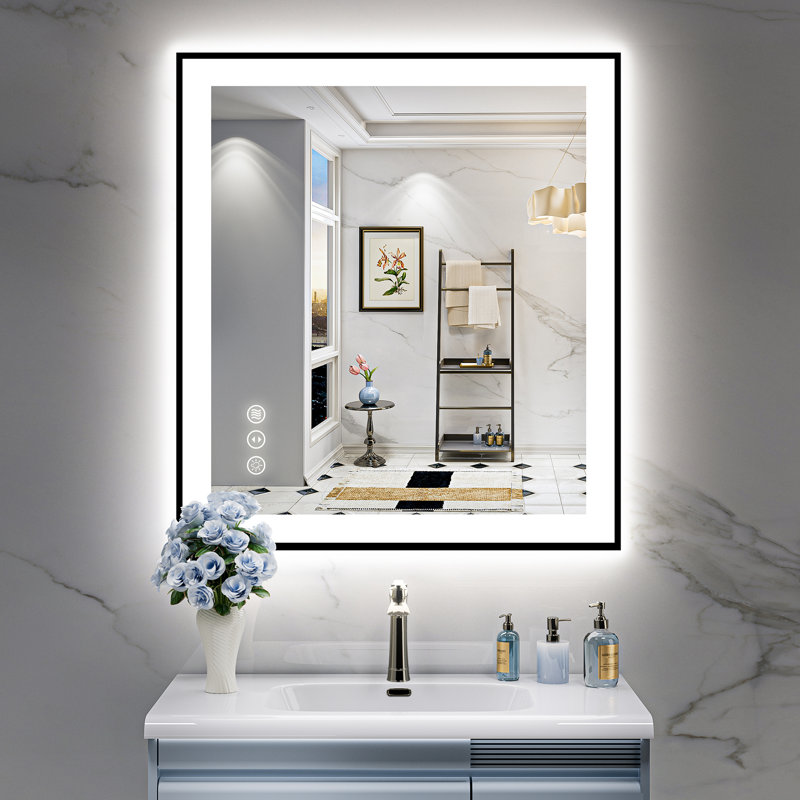 Miroir de salle de bain Tyeishia Matte, 36'' x 30''