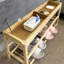36''L Bamboo Shoe Bench with Cushioned Seat