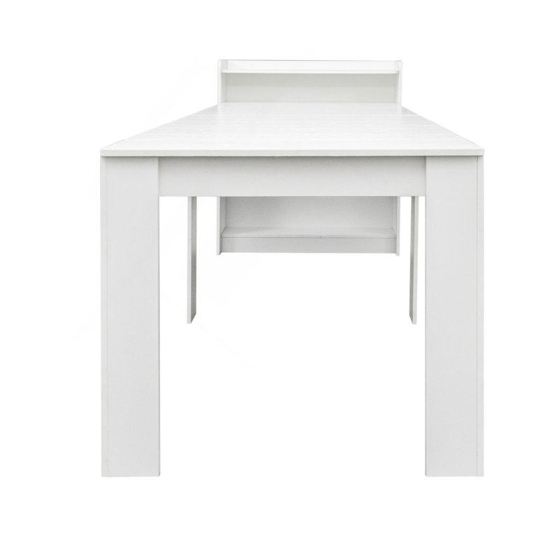 Modern Extendable Dining Table With Storage, White