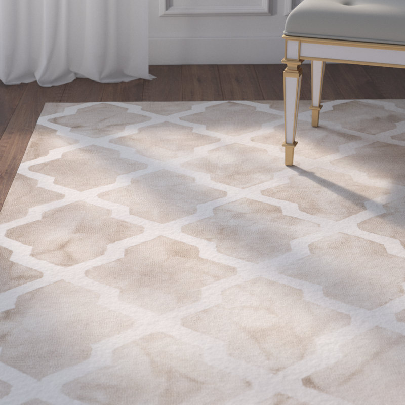 Doolittle Hand Tufted Wool Geometric Rug, Rectangle 5' x 8'