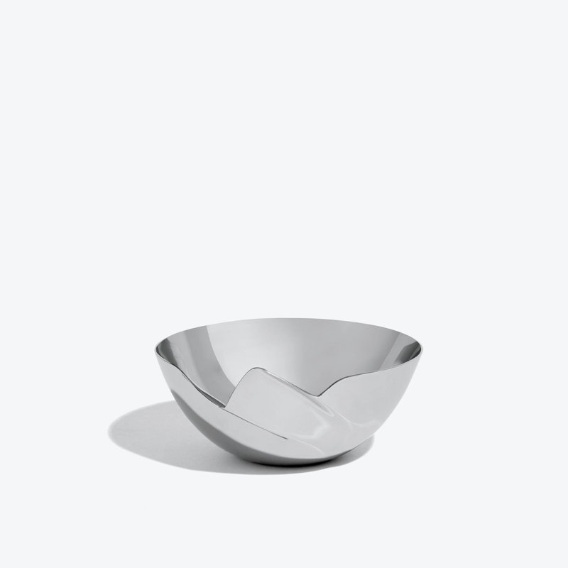 SERENITY Polished Stainless Steel Decorative Bowl, Silver Polished Stainless Steel