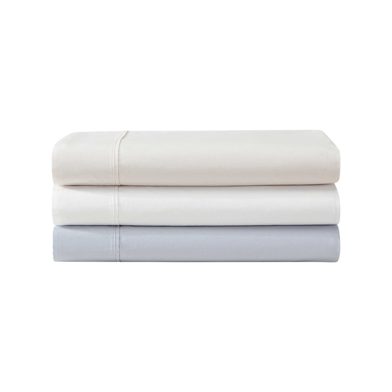 Vera Wang Egyptian Cotton Solid Sheet Set, Queen Sheet Set with 3 Additional Pieces, Pink