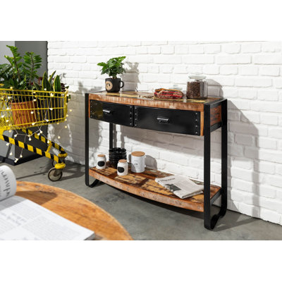 105cm Solid Wood Top Console Table