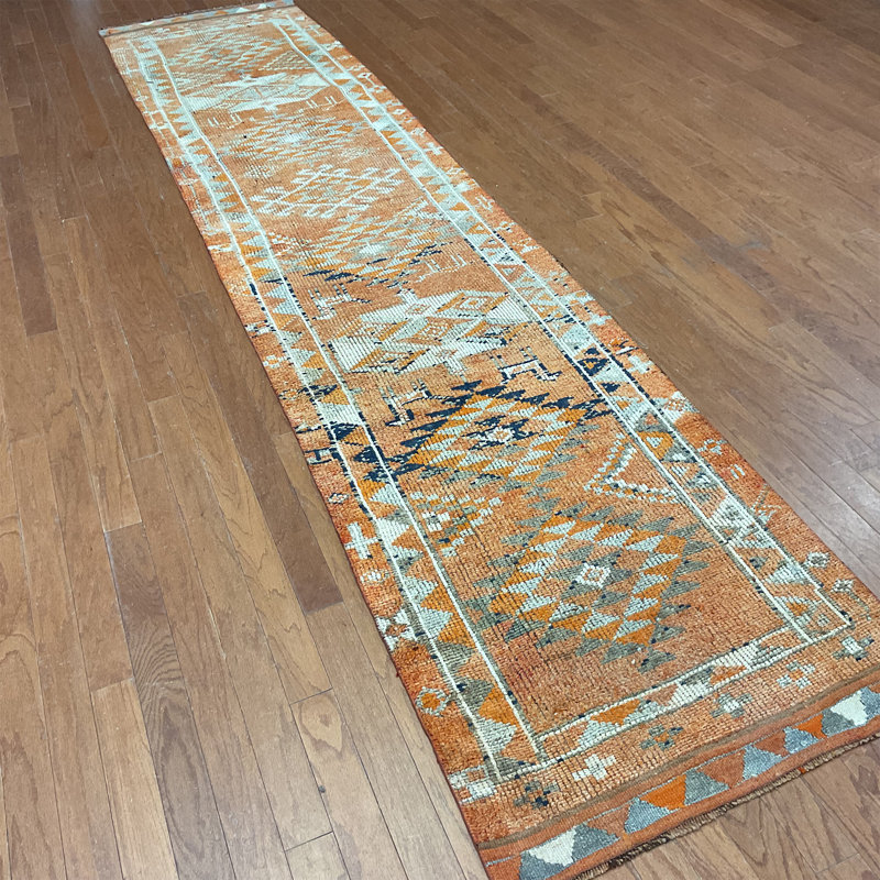  Handmade Turkish Oushak Wool Runner