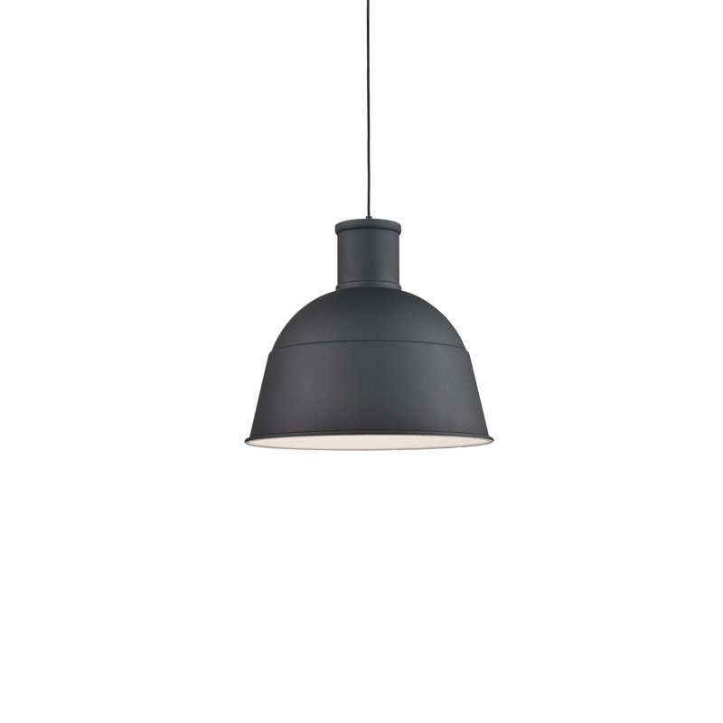 Luminaire suspendu en forme de dôme à 1 lumière Irving, Noir, H 14 po x l 16 po x P 16 po