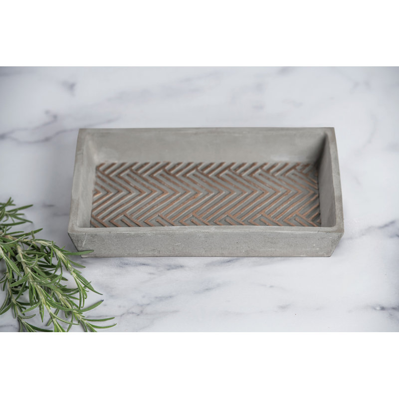 Plateau à chevrons gris en ciment 9,5 po