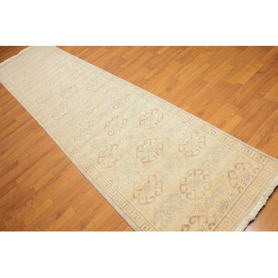 Evanyelin One-of-a-Kind Runner 3' X 12' Runner Wool Area Rug in Brown
