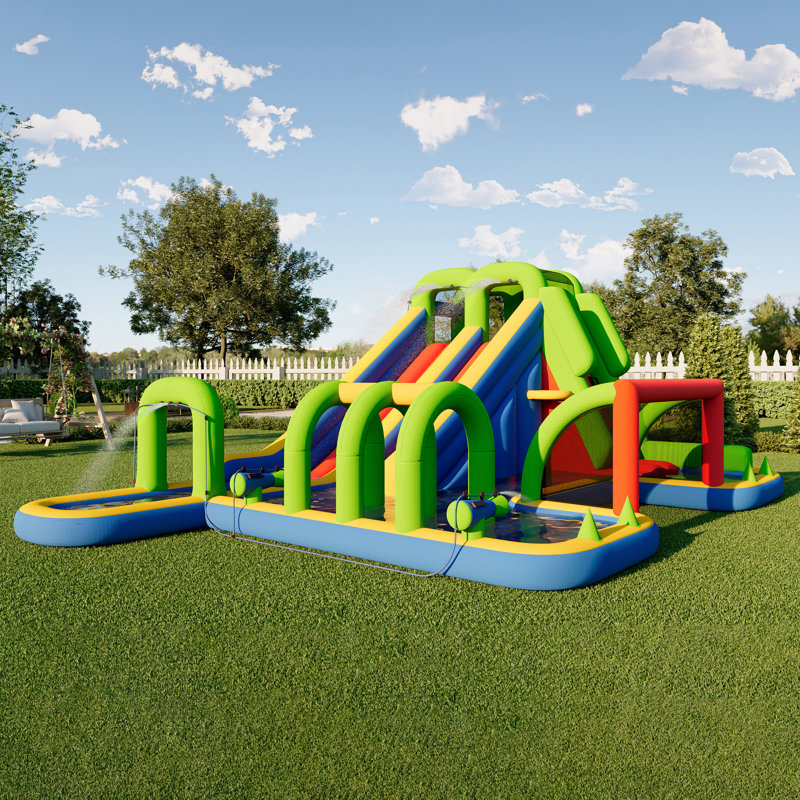 Bounce & Slide Inflatable Bounce House, Inflatable Bouncer with Air Blower, Jumping Castle with Slide, Outdoor Indoor Bouncy Castle with Oxford fabric for Kids 3-12 (228.3×152.4×92.5IN)