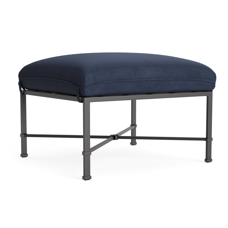 Venetian Outdoor Ottoman, Textured Pewter, Fushion Neptune