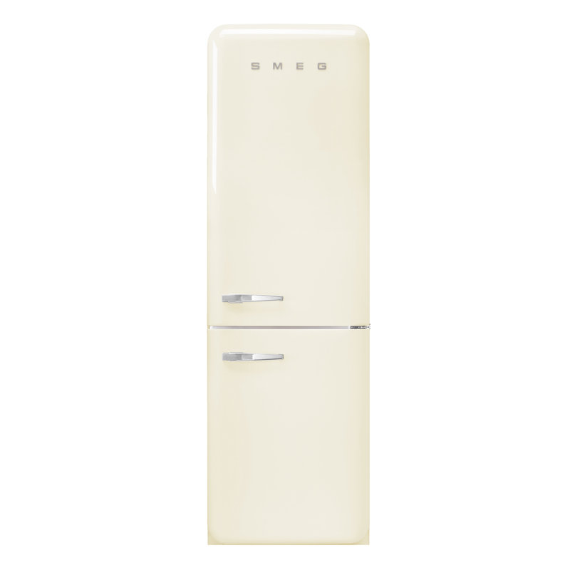 SMEG 50s Style 24" Bottom Freezer 12.8 cu. ft. Energy Star Refrigerator, Right, Cream