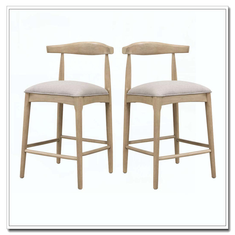 Tabouret de bar en bois, Gris, 26.5