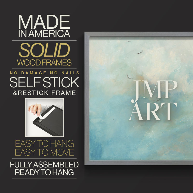 Flying Home  -Framed Print - Restickable, 16" H x 20" W, Grey