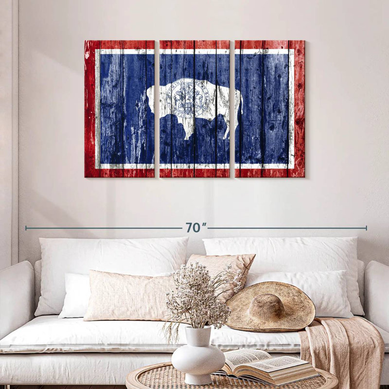 Drapeau de Borges, style Wyoming, H 28 po x l 45 po