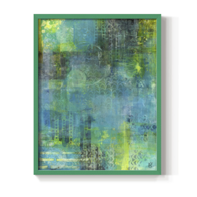 Summertime Escape Framed Print - Solid Wood, Green, 11" H x 9" W