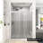 60 In. W X 76 In. H Freestanding Double Sliding Frameless Shower Enclosure In Chrome Finish-122790657