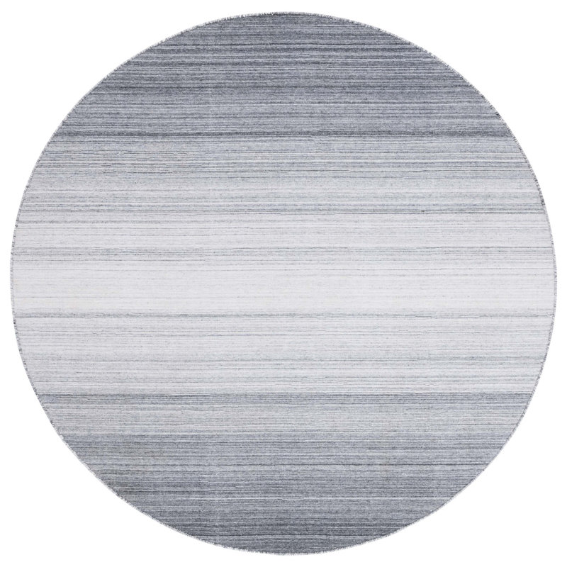 Kilim Flat Weave Performance Ombre Rug, Round 6'
