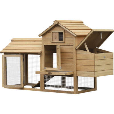 Compact Wooden Chicken Lizard 59" - 2 Doors, Nesting Box, Removable Tray For Scaly Critters Run Backyard: Construction, Comfort