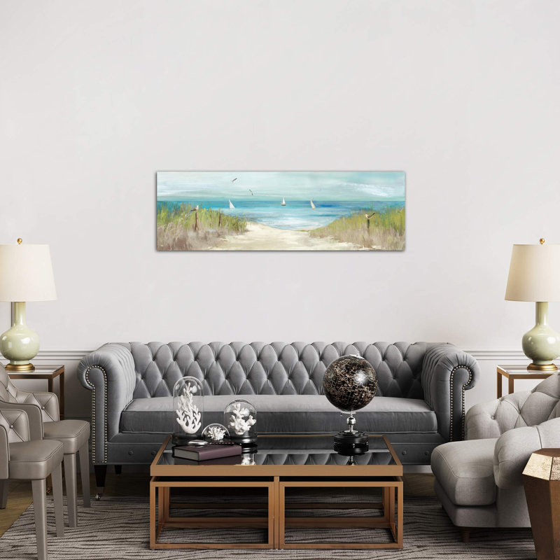 Beachlong Birds by Aimee Wilson - Panoramic Print on Canvas, 30.48 cm H x 91.44 cm W x 1.91 cm D, No Frame