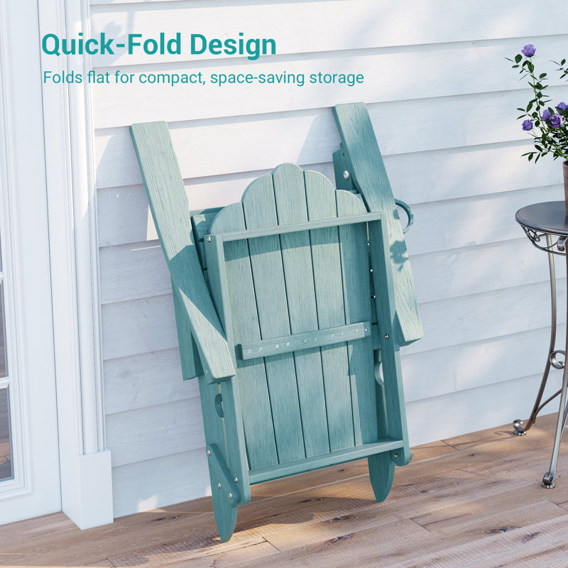 Chaise pliante Adirondack avec repose-pieds rétractable et porte-gobelet, réglable à 3 positions pour le patio, assise extérieure toutes saisons