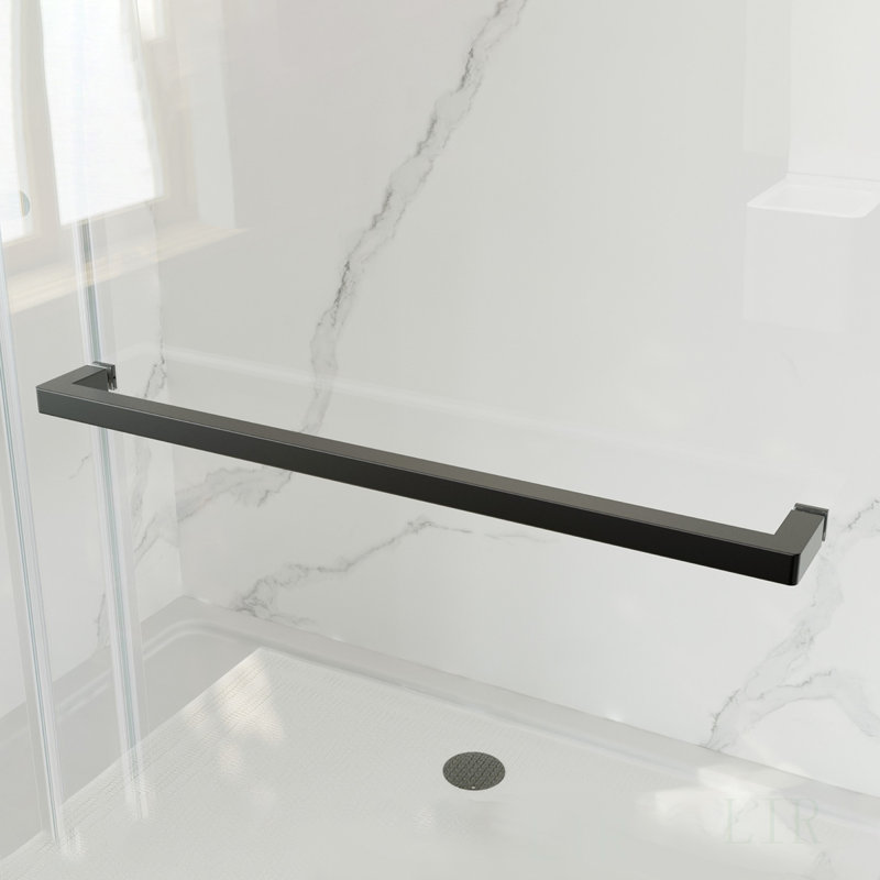 55-59"W X 72"H Frameless Double Sliding Shower Door, 304 Stainless Steel 5/16" (8Mm) Thick SGCC Tempered Clear Glass. Round Handle With NANO Easy Cleaning Coating., Shower Door