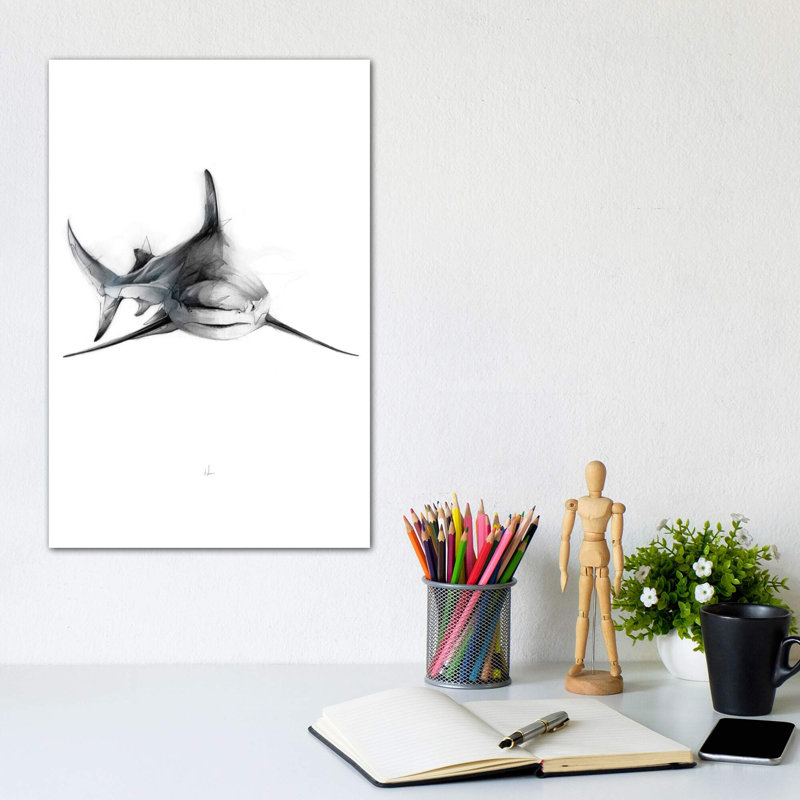 Shark II by Alexis Marcou - Wrapped Canvas Print, 101.6 cm H x 66.04 cm W x 1.91 cm D