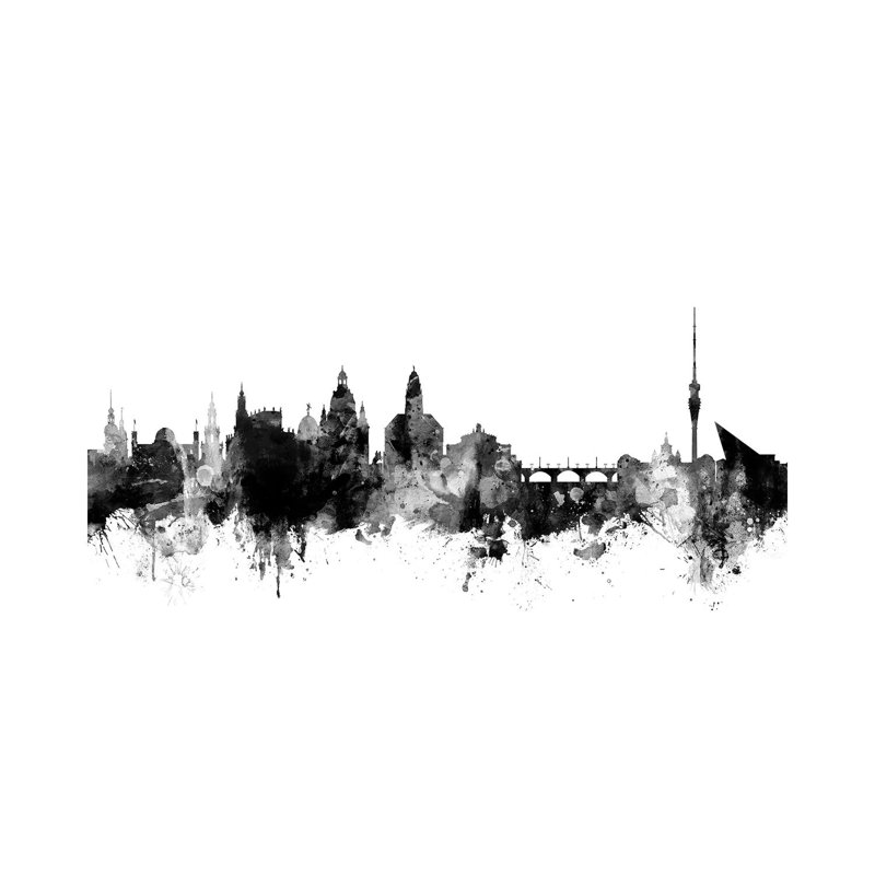 Dresden, Germany In Black & White by Michael Tompsett - 1 Piece Wrapped Canvas Wall Art, 101.6 cm H x 66.04 cm W x 3.175 cm D