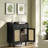 Storage Cabinet With Rattan-like Doors And Drawers-1308759507