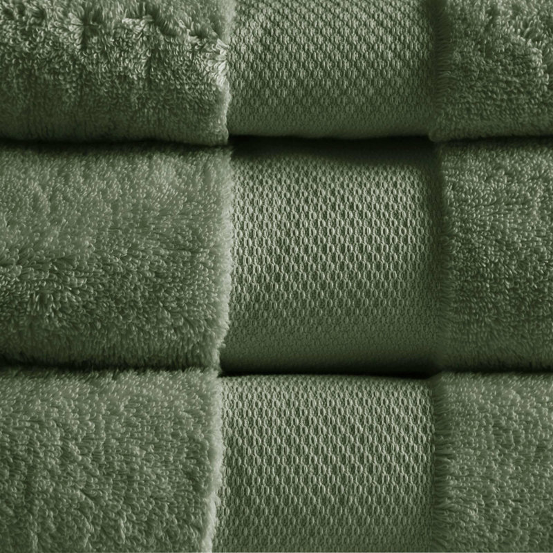 Cotton 6 Piece Bath Towel Set 6-Piece, Green