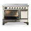 Majestic III Series 48 Inch Induction Range with 6 Induction Elements in Antique White (Chrome Trim)-1345769241-1345769246