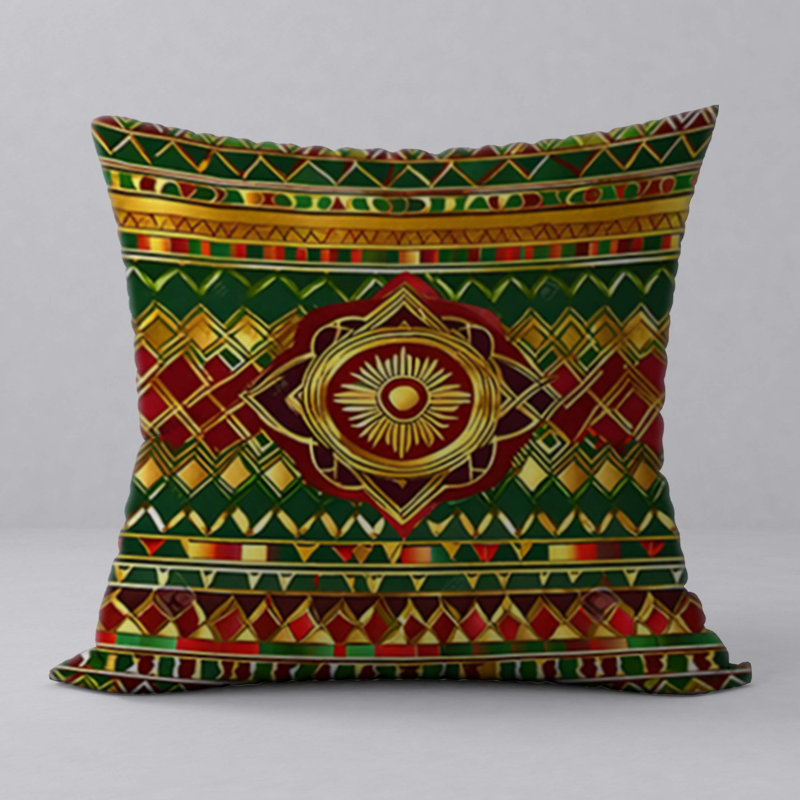 Abstract Reversible Throw Pillow, 18"x18"