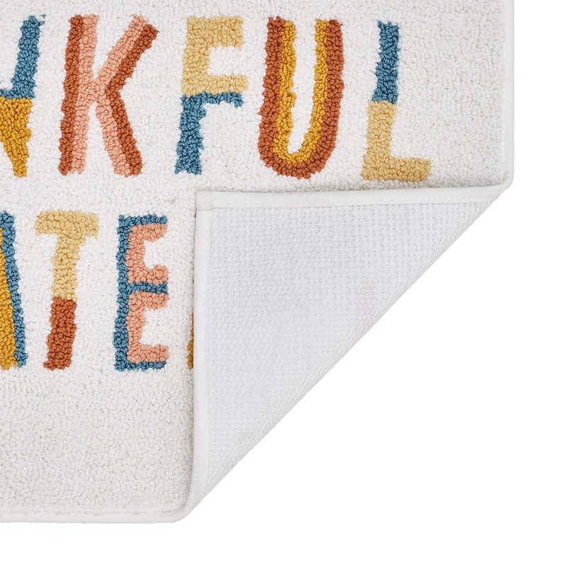 Hallmark Multicolor Thankful & Grateful Microfiber Bath Rug, 20" x 30"