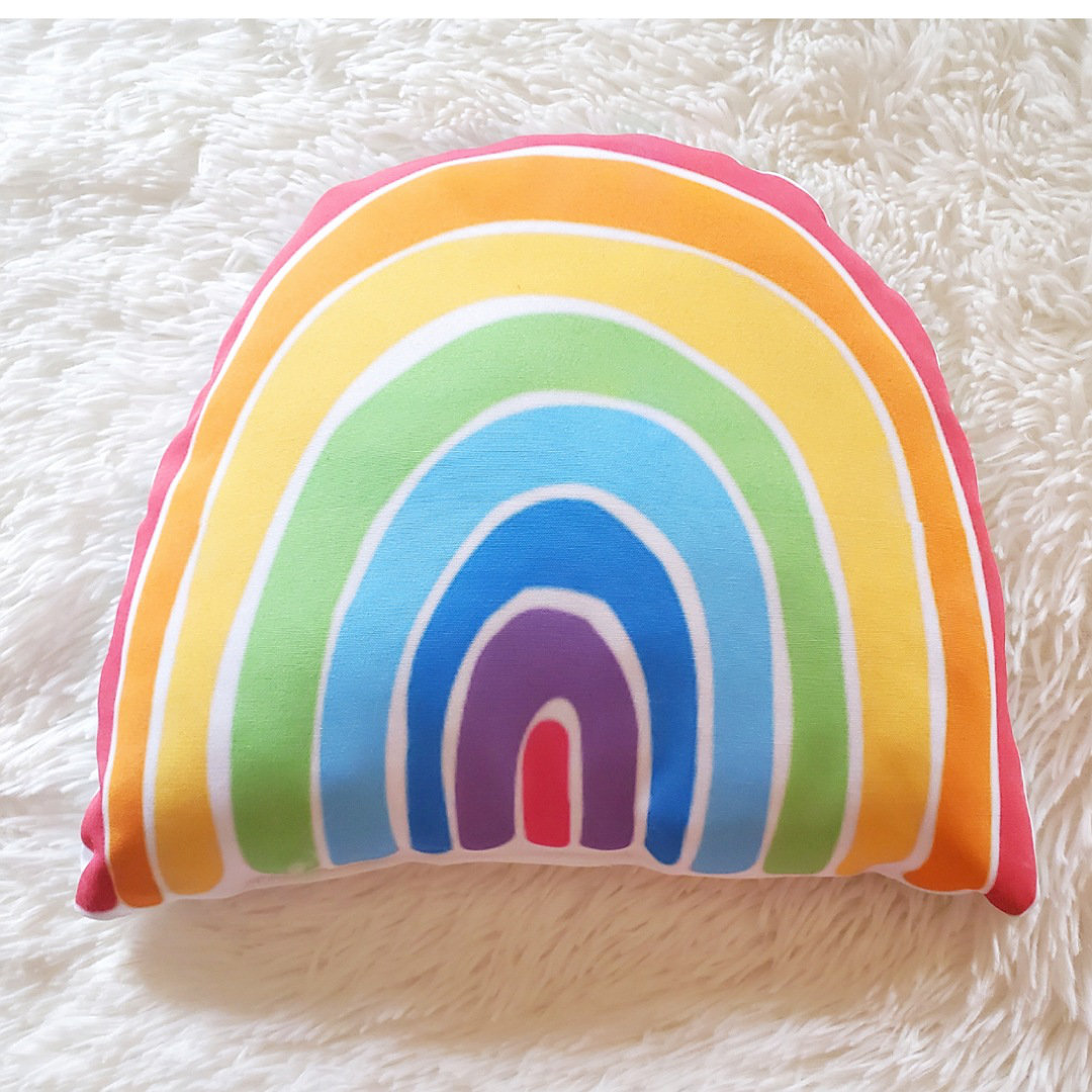 RB & Co. Pillows Colorful Red Rainbow Pillow, Nursery Pillow, Rainbow ...