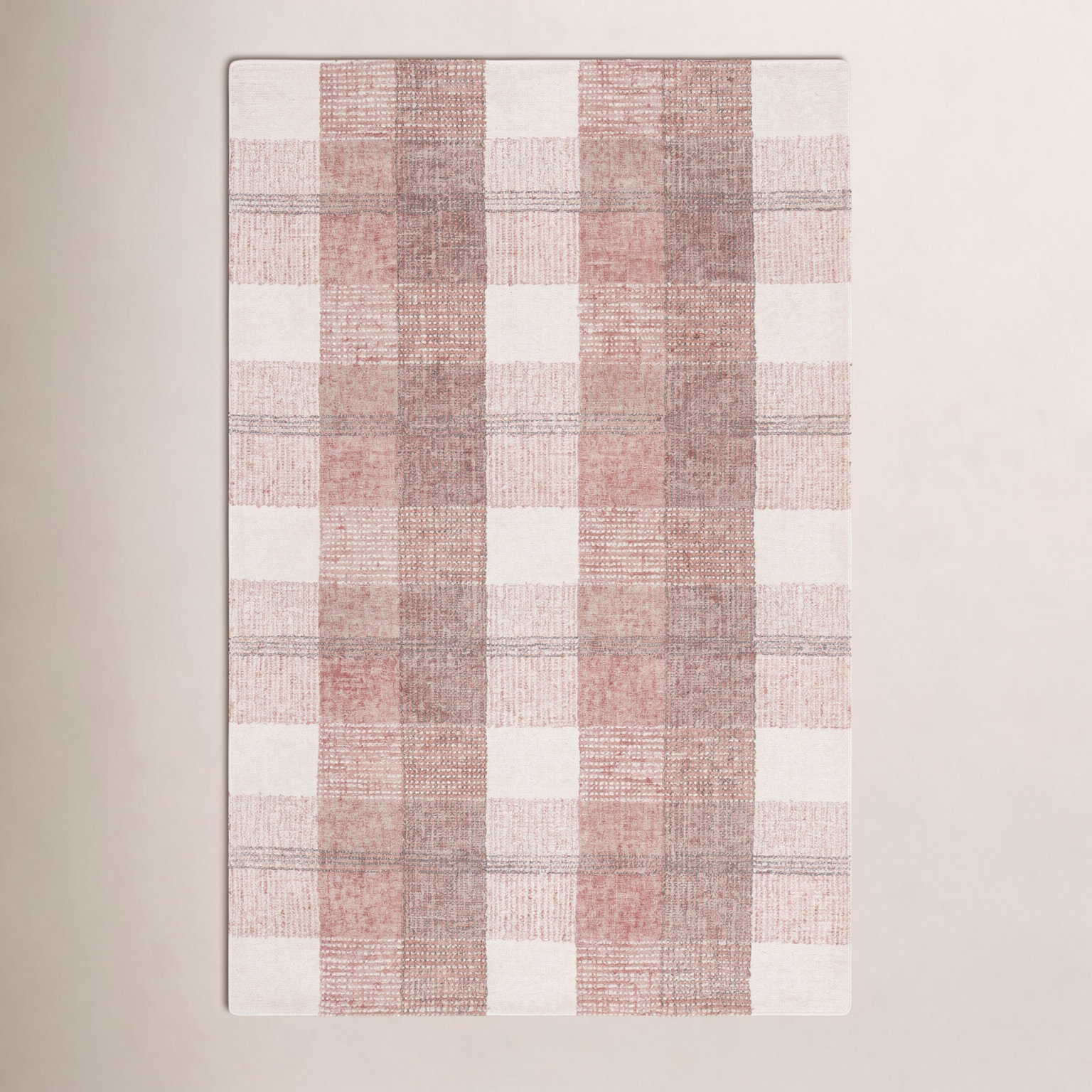 Hand-Tufted Wool Plaid Rug, Rectangle 8' x 10'