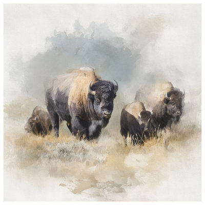 Tapisserie murale Bison Watercolor Art - Bison Wall Decor