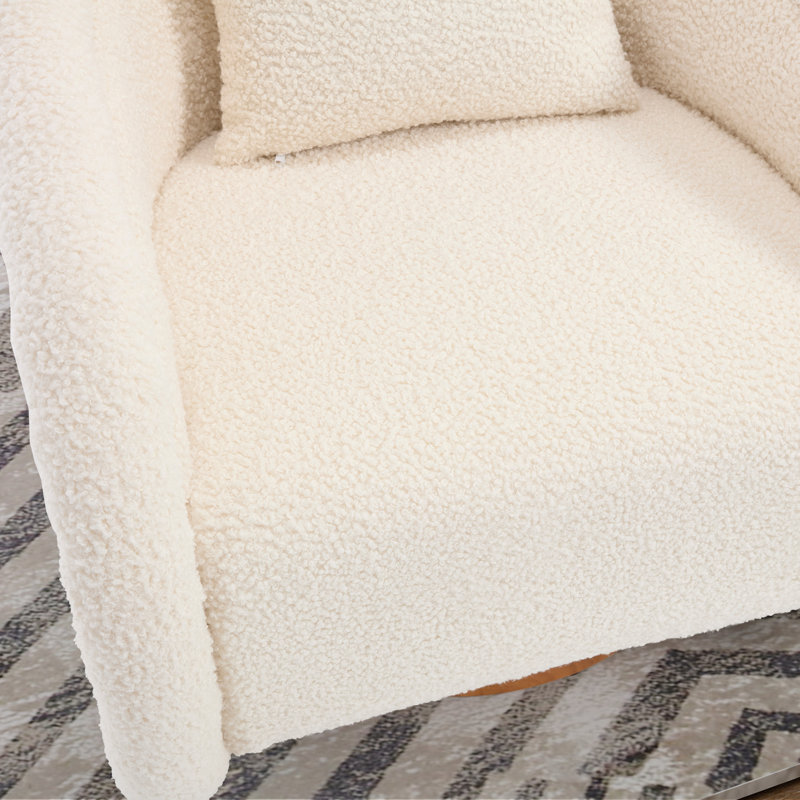 Fauteuil demi-tonneau pivotant l 29,9 po, Teddy blanc