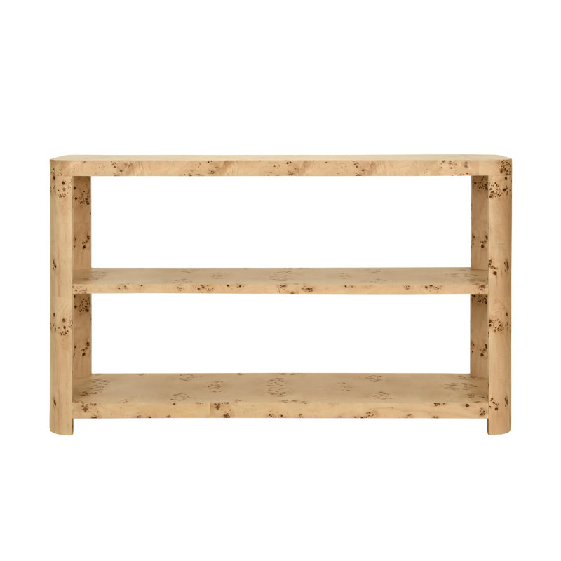 54'' W Console Table, Burl Wood