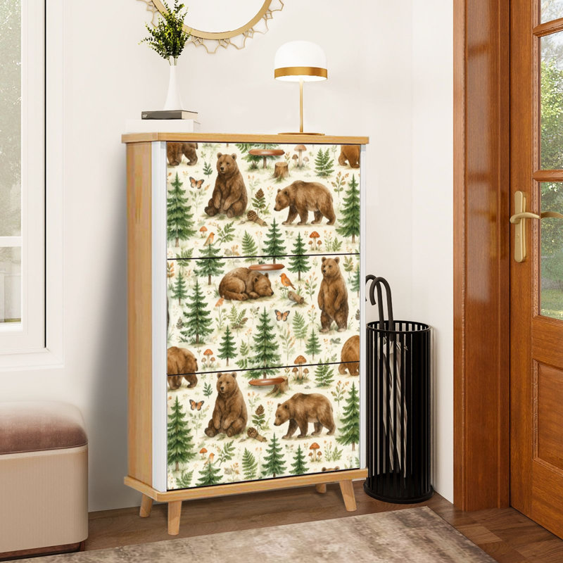 Rangement à chaussures avec 3 tiroirs rabattables pour rayure tigre, Taille 6: 9,5 po x 29,7 po x 51,5 po, Couleur 6