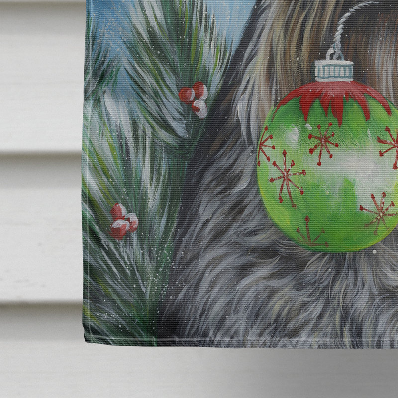 Drapeau de maison Hvidovre Sheltie Halloween en polyester à 2 faces 3 x 2 pi, Schnauzer « Pure at Heart » - Noël