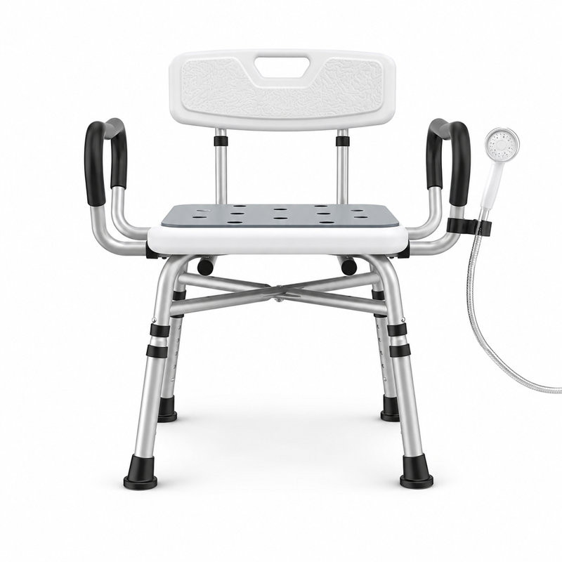 Chaise de douche intérieure avec accoudoirs et dossier